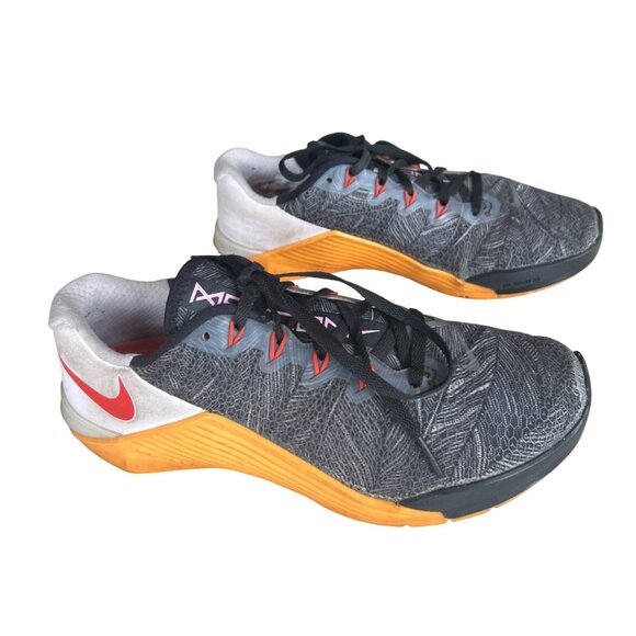Nike Metcon 5 Training Shoes Sneaker AO2982-081Gray Orange White Women’s Size 8 - Picture 3 of 11